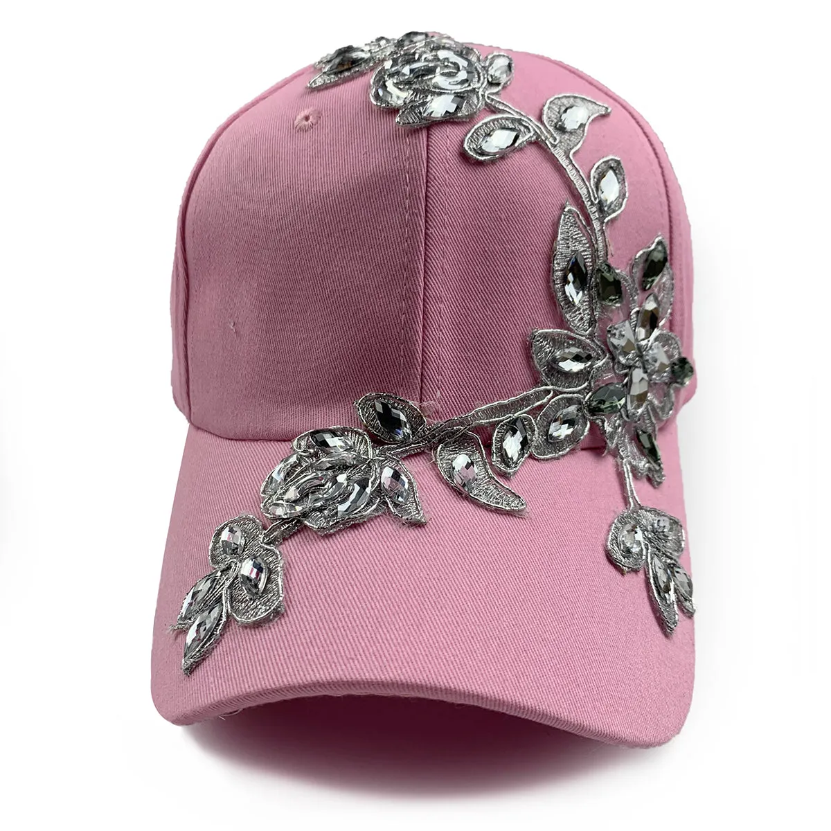 Flora Rhinestone Hat in Light Pink