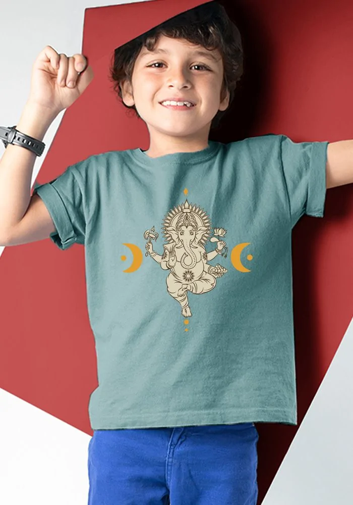 Ganesha Moon Kids T-Shirt