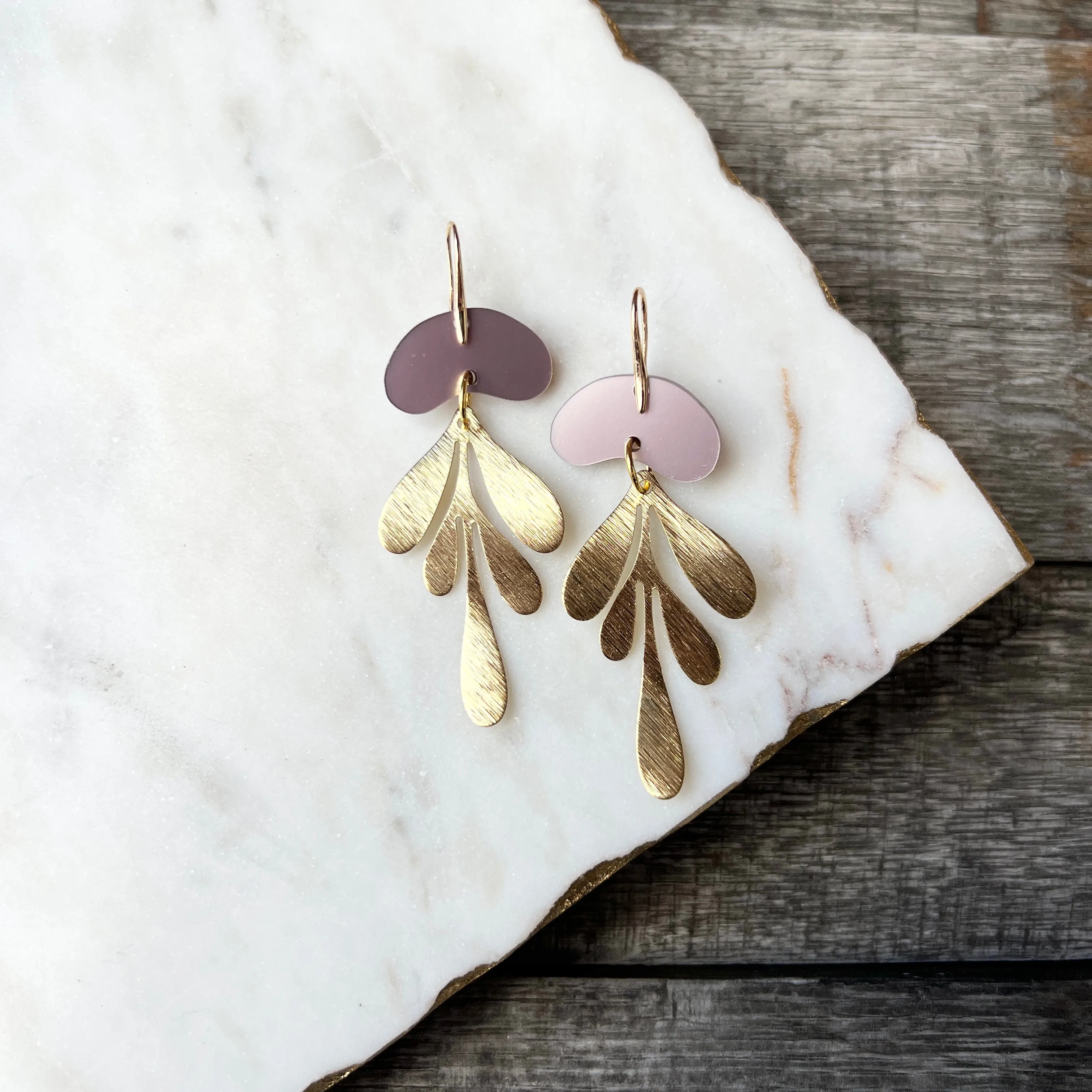 Gemma - Metallic Blush - Acrylic Earrings