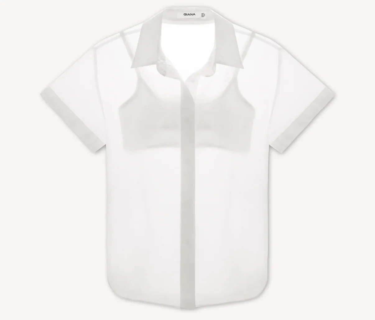 GIANA  |Casual Style Silk Plain Short Sleeves Office Style