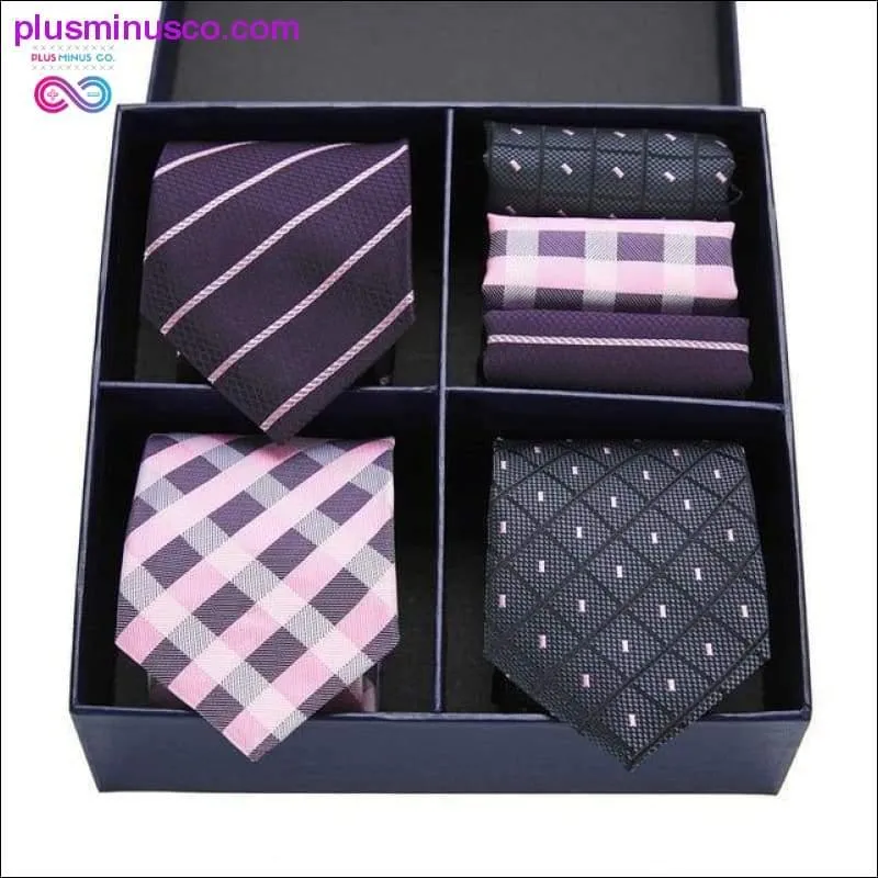 Gift box Pack Mens Tie Skinny Pink palid 100% Silk Classic