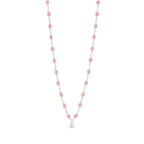 Gigi Supreme Classic 1 Diamond Necklace, Blush, White Gold, 16.5