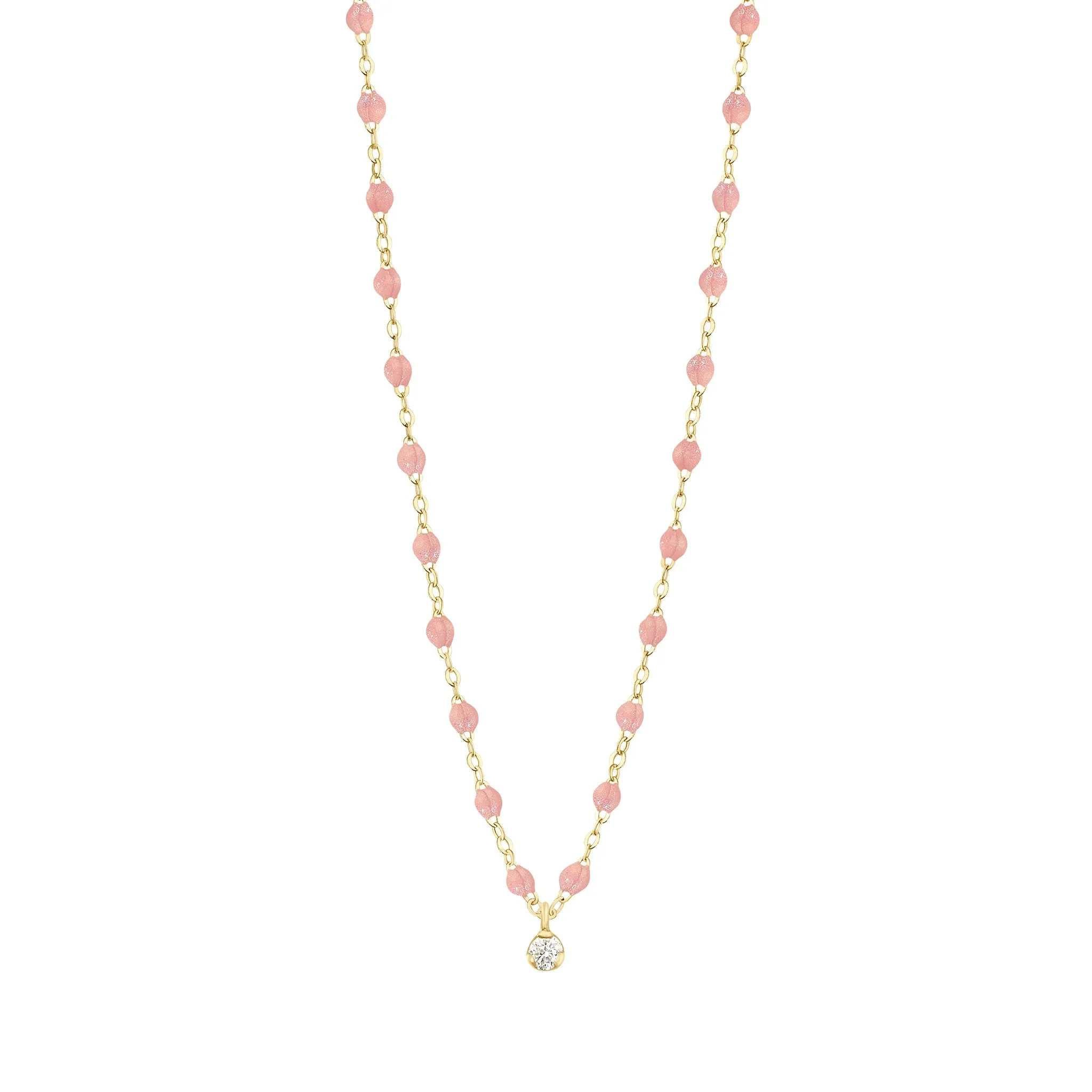 Gigi Supreme Classic 1 Diamond Necklace, Blush, Yellow Gold, 16.5