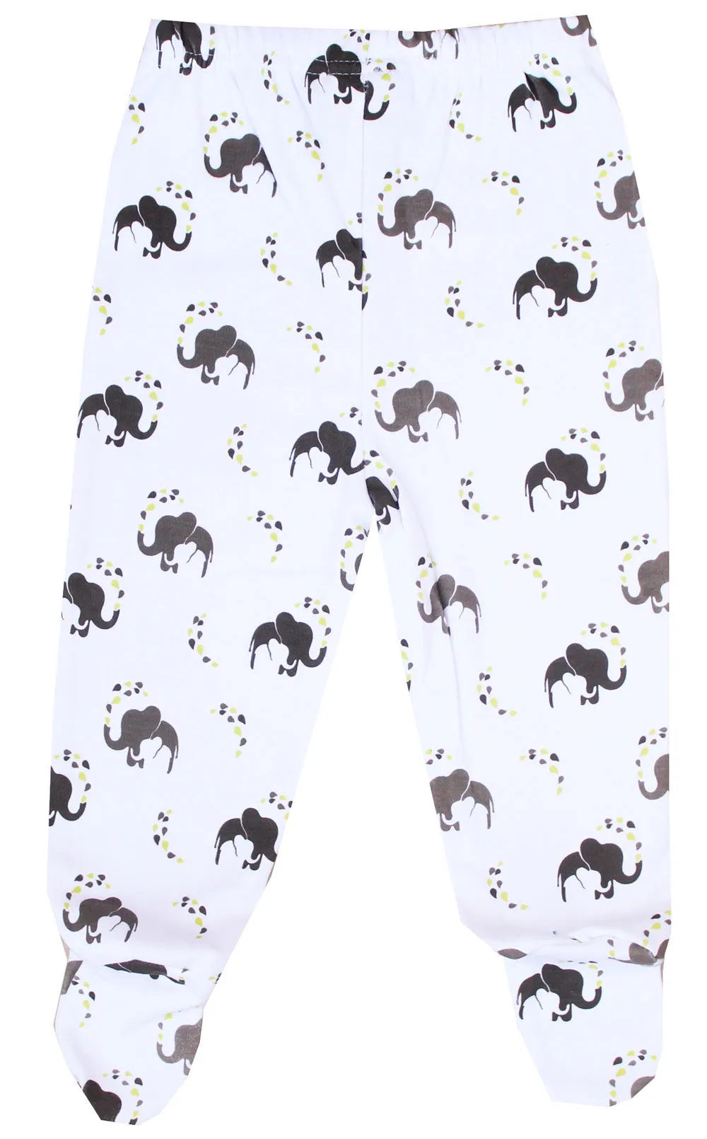 GOTS Certified Organic Cotton Clothing  Footed Baby Pants (Elephant)