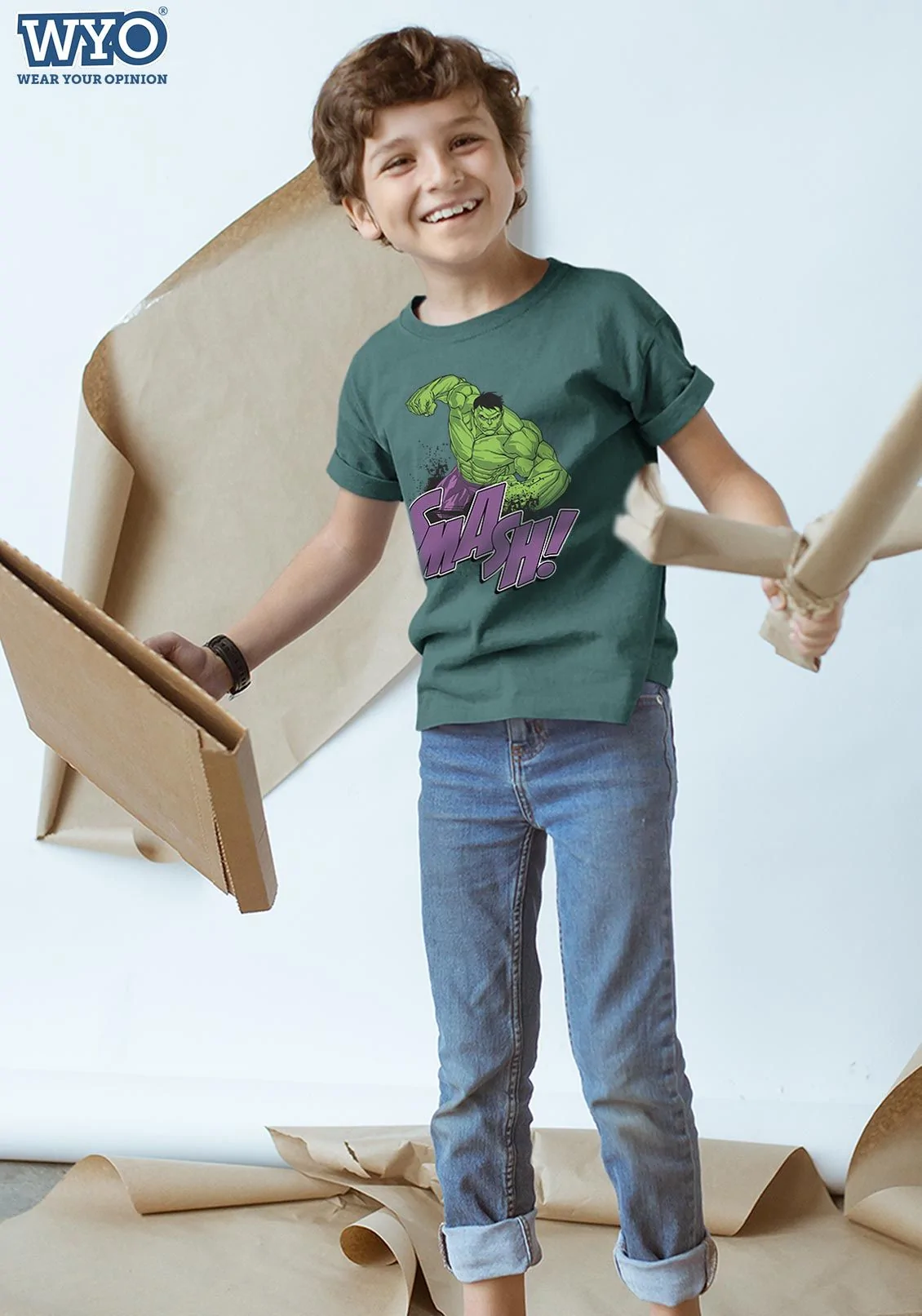 Hulk Jump Smash Kids T-Shirt