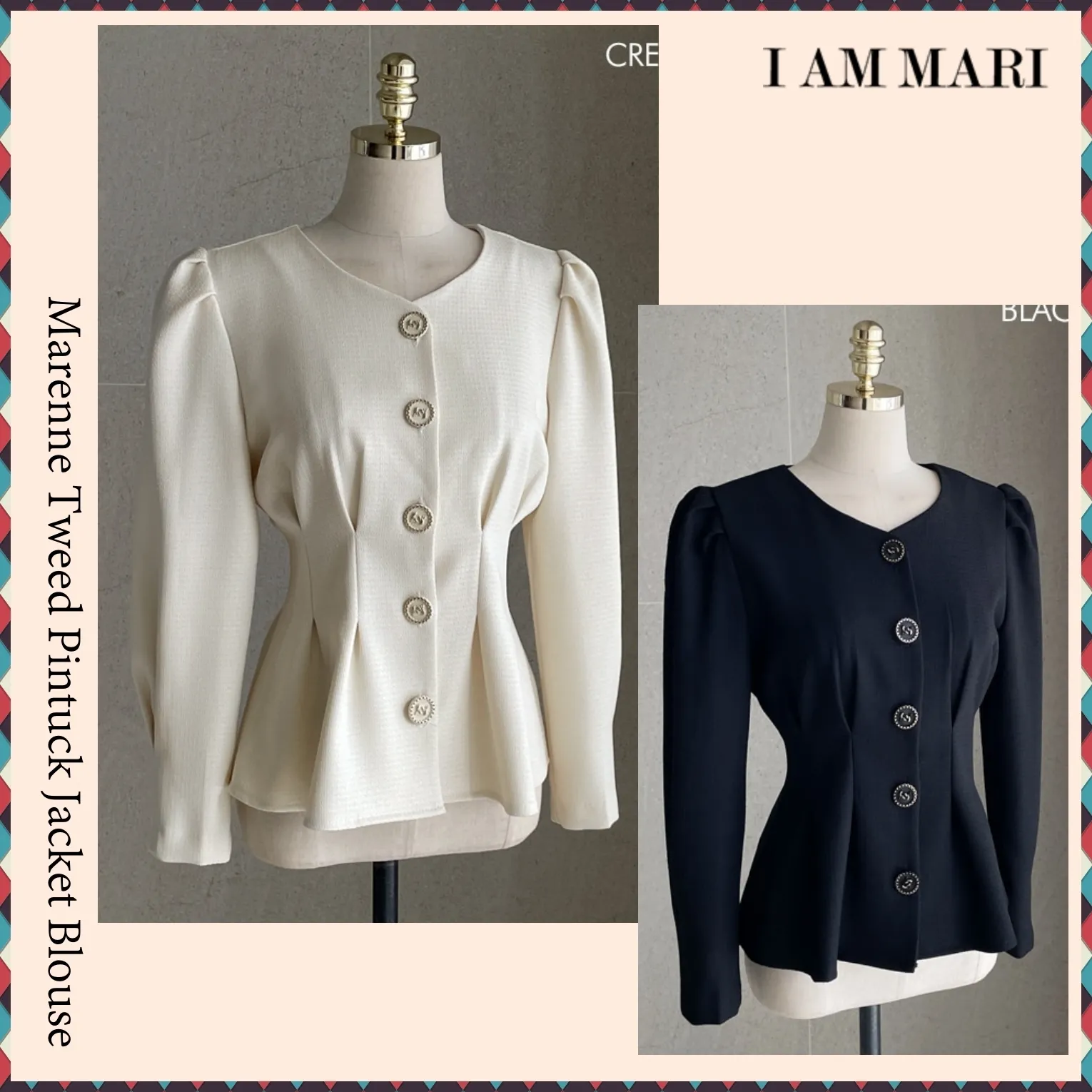 I AM MARI  |Casual Style Wool Plain Cotton Formal Style