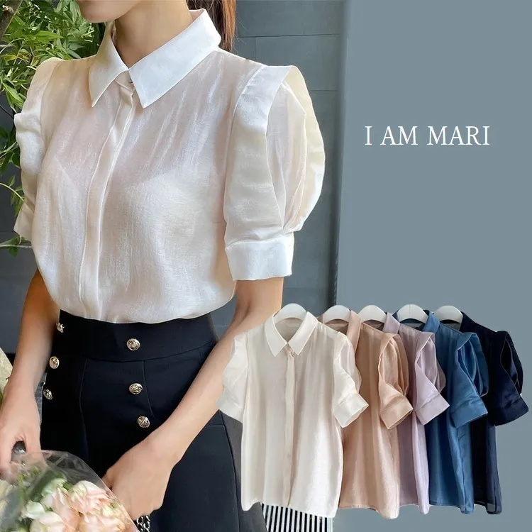 I AM MARI  |Office Style Elegant Style Puff Sleeves Formal Style  Bridal