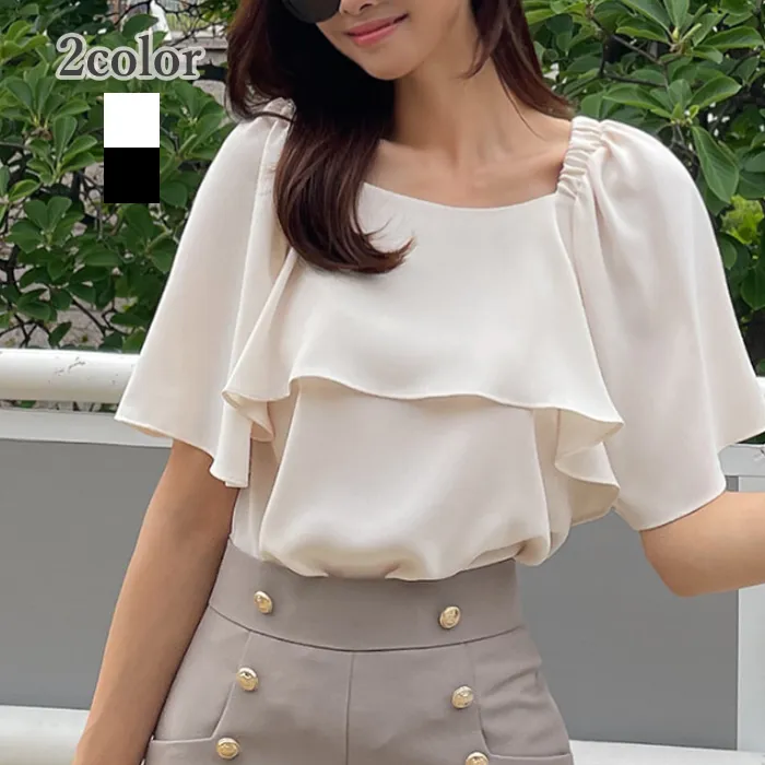 I AM MARI  |Plain Short Sleeves Party Style Elegant Style Formal Style