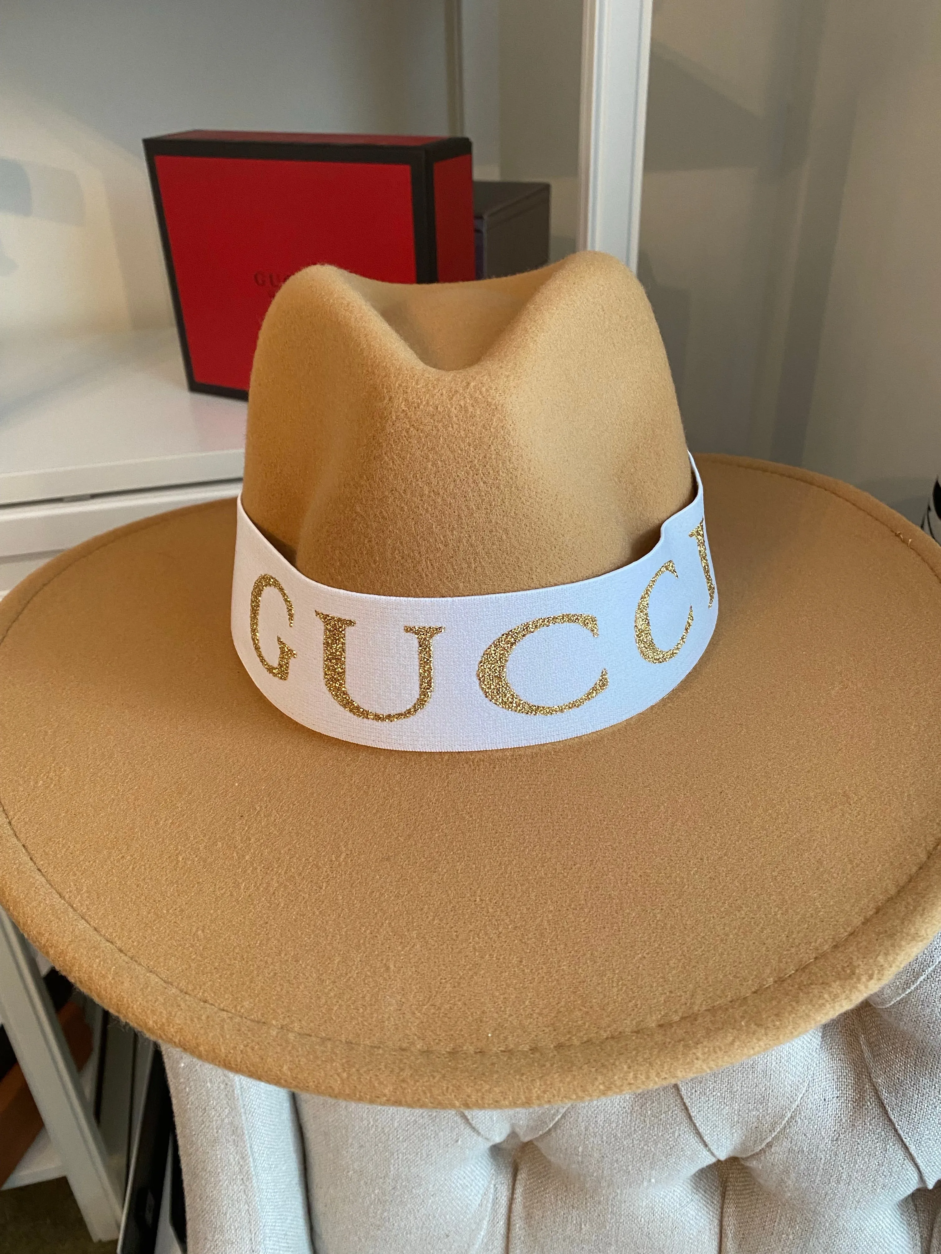 Inspired White and Gold Hat Band