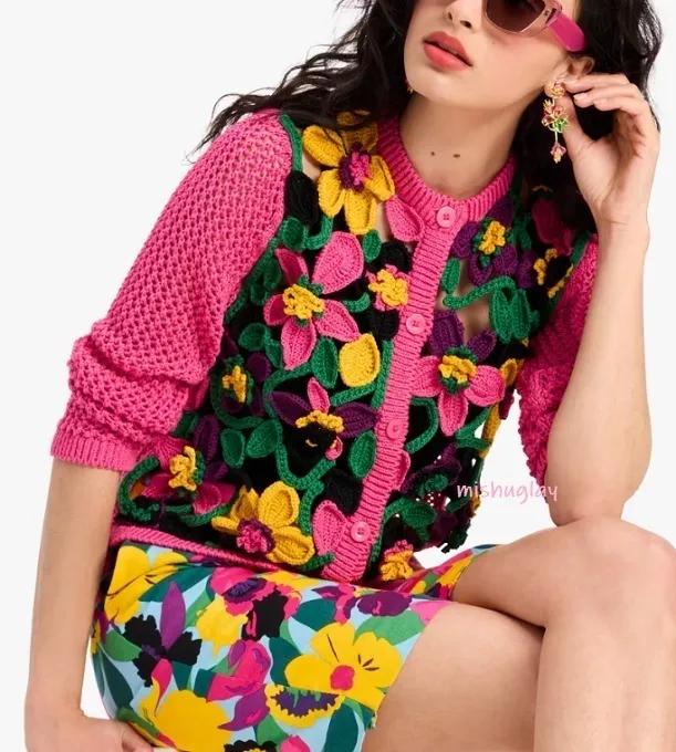 kate spade new york  |Flower Patterns Long Sleeves Cotton Party Style Office Style