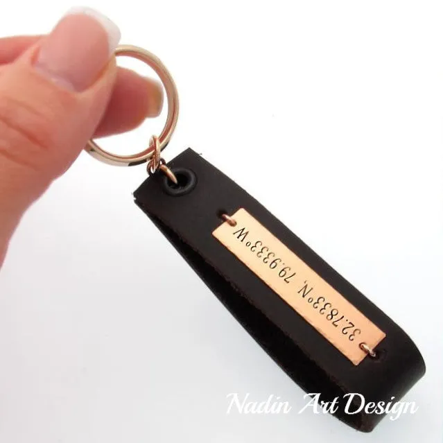 Key Chain for Men - Brown Leather Key Chain