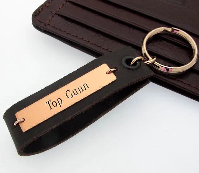 Key Chain for Men - Brown Leather Key Chain