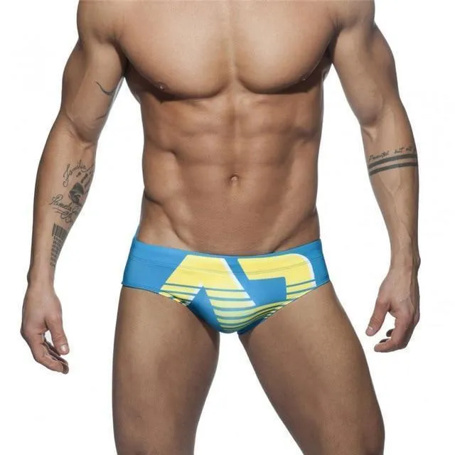 Letter Print Men Swim Briefs