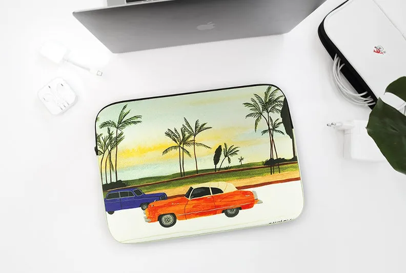 Light Green Graphic Laptop Sleeves 13 15 inch Cases Protective Covers Handbags Square Pouches Designer Artist Prints Cute Lightw