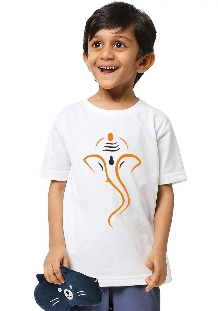 Lineart Ganesha Kids T-Shirt