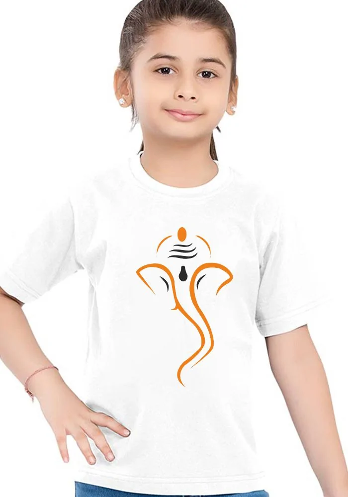 Lineart Ganesha Kids T-Shirt