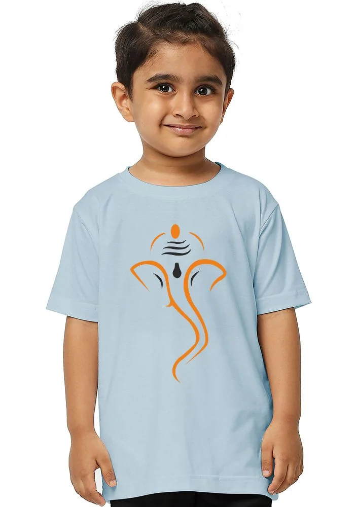 Lineart Ganesha Kids T-Shirt