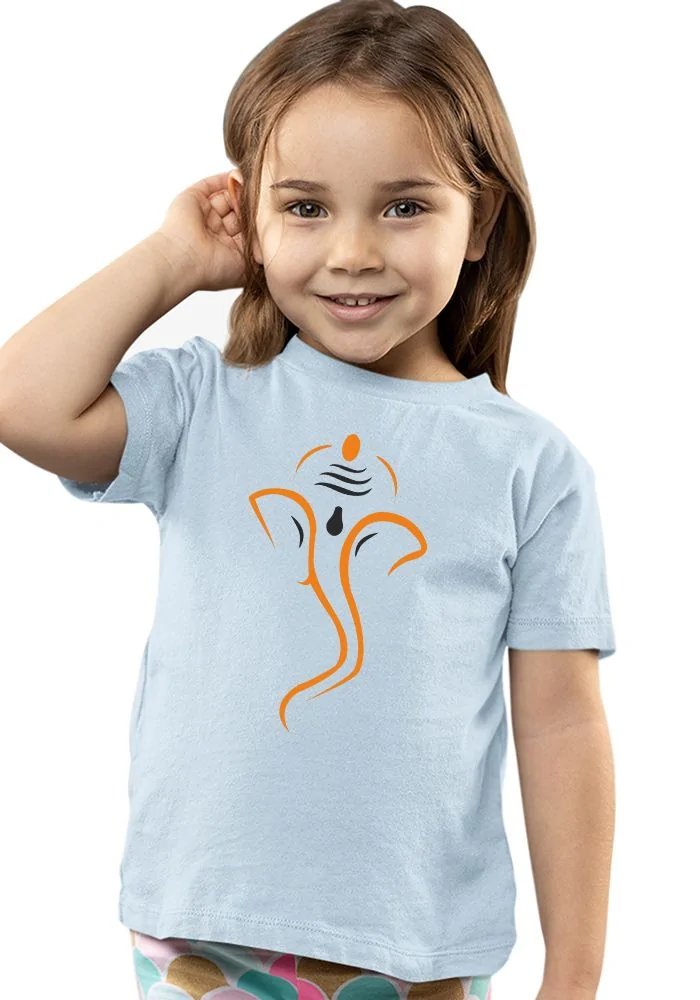 Lineart Ganesha Kids T-Shirt