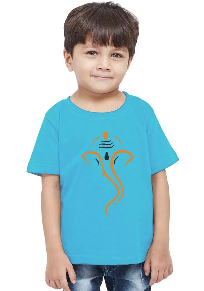 Lineart Ganesha Kids T-Shirt