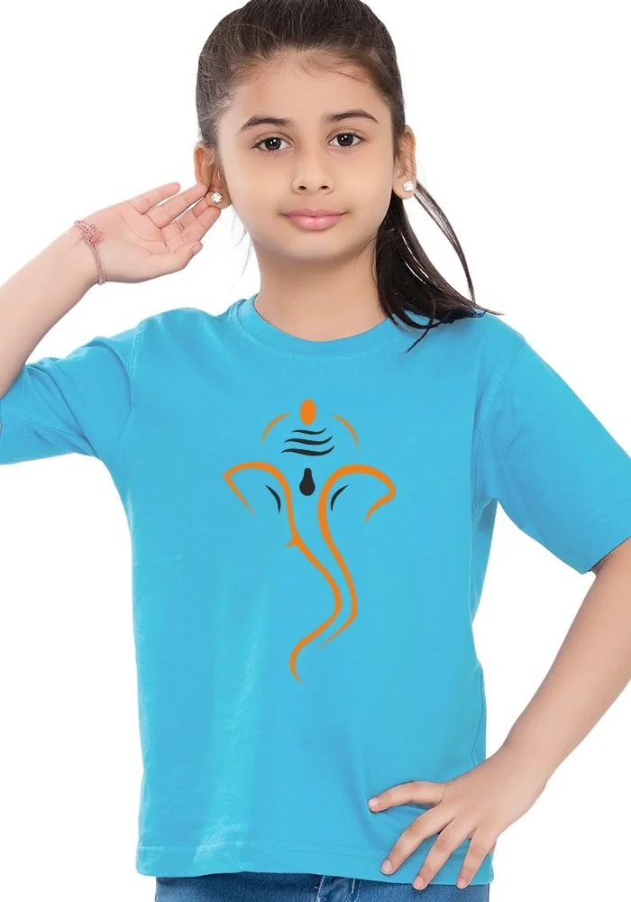 Lineart Ganesha Kids T-Shirt