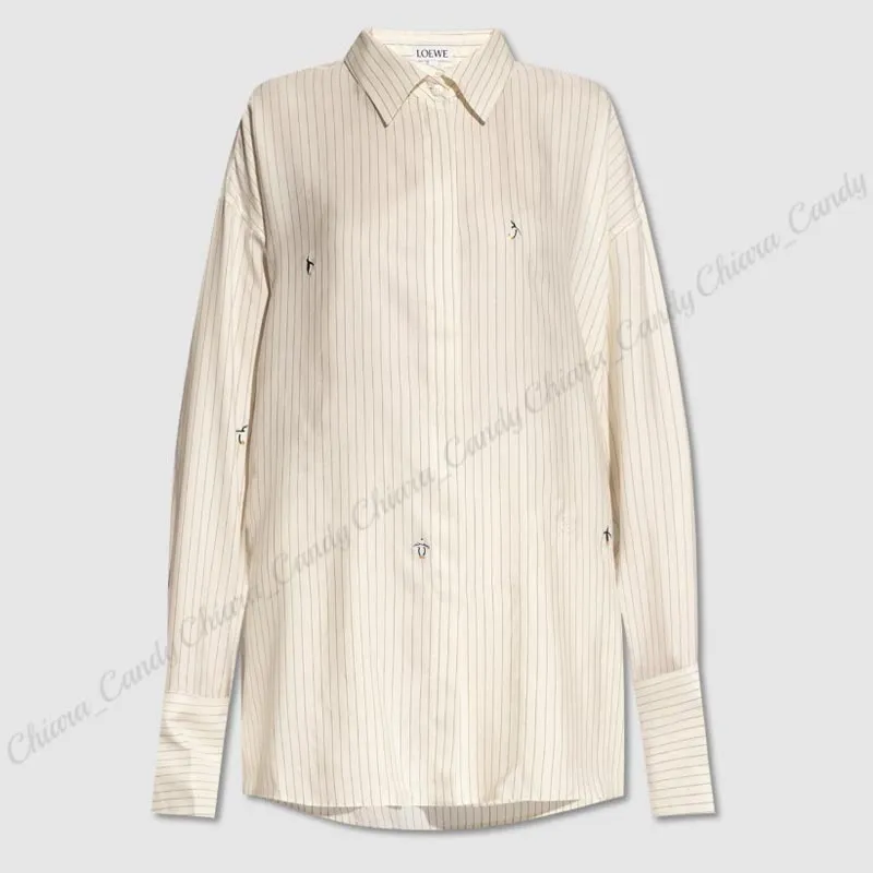 LOEWE  |Stripes Casual Style Silk Long Sleeves Other Animal Patterns