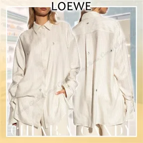 LOEWE  |Stripes Casual Style Silk Long Sleeves Other Animal Patterns