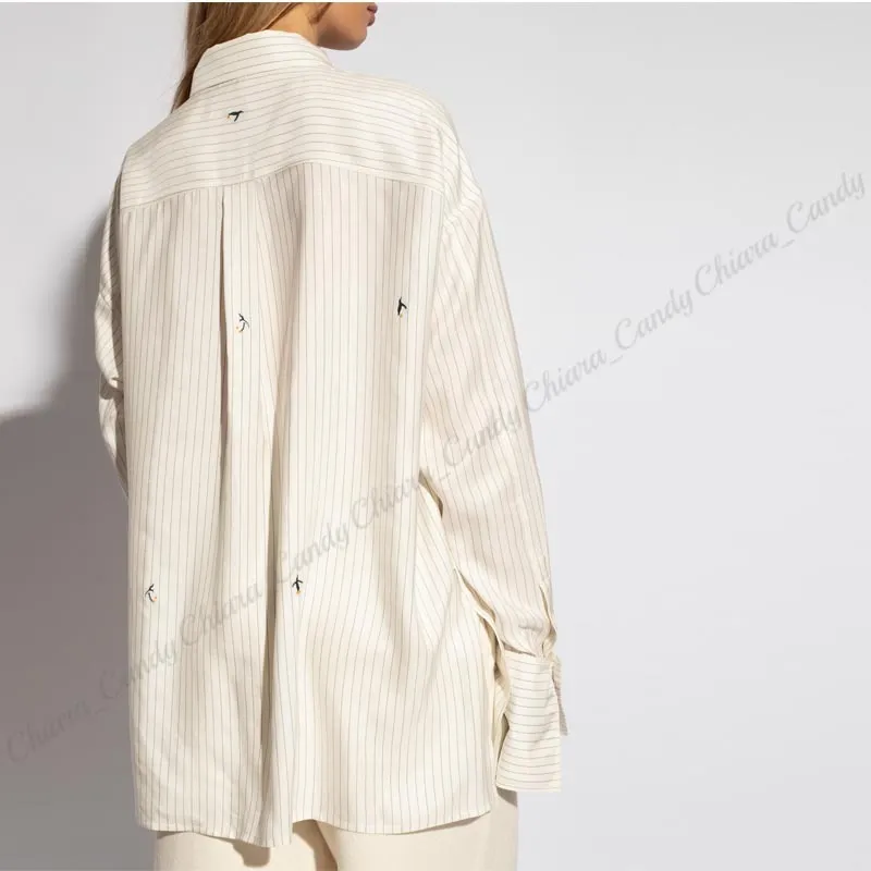 LOEWE  |Stripes Casual Style Silk Long Sleeves Other Animal Patterns