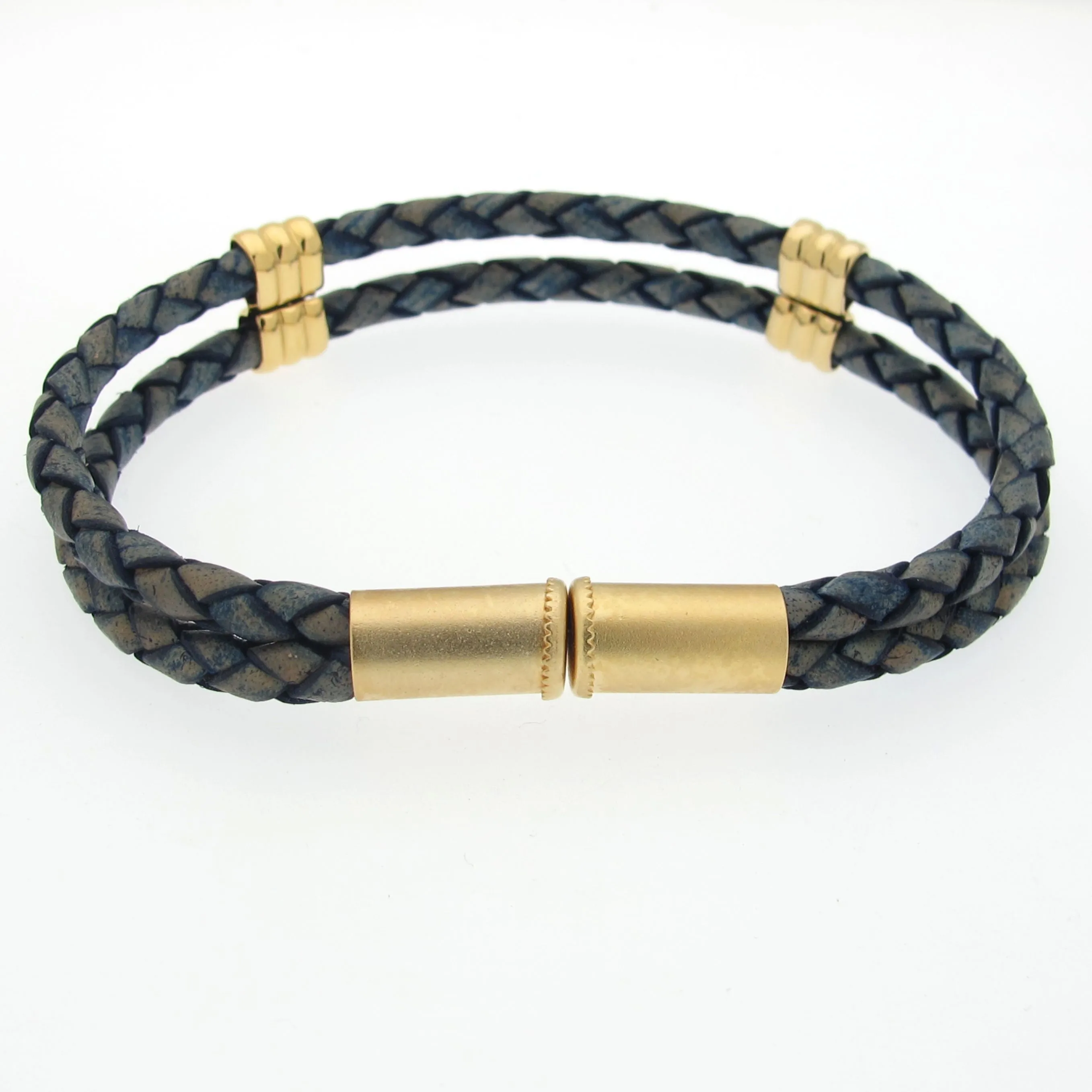 Magnetic Clasp Braided Leather Bracelet