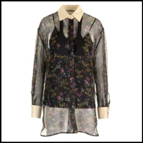 MaxMara  |Flower Patterns Long Sleeves Party Style Elegant Style