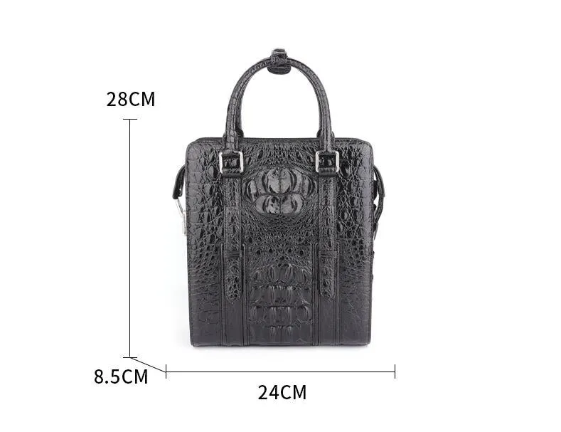 Men's Large Capacity Genuine Leather Code Lock Briefcase Handbag