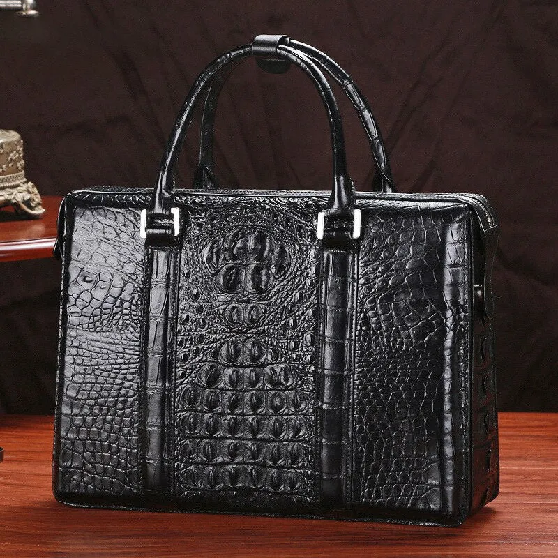 Men's Luxury Genuine Leather Large Capacity Business Handbag