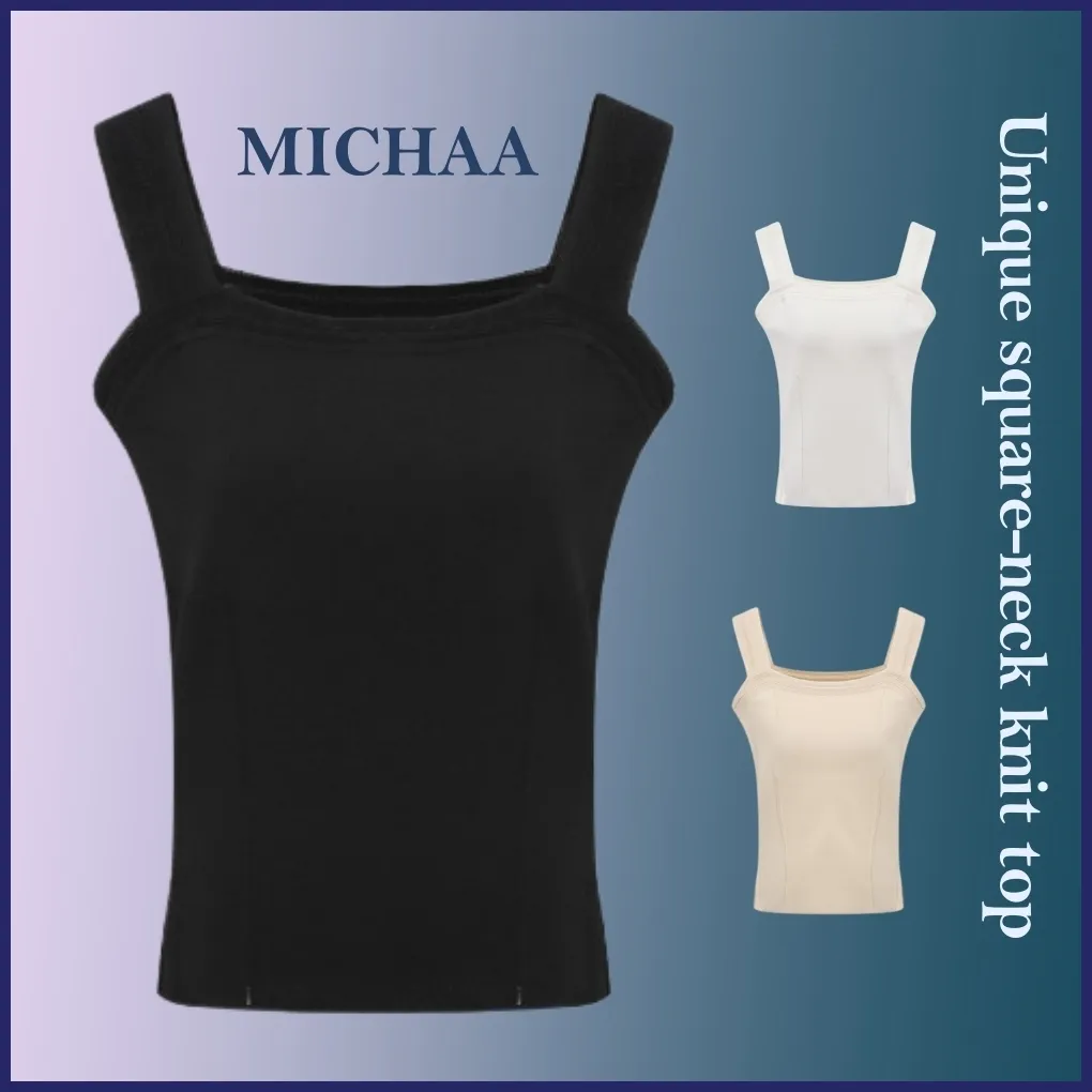 MICHAA  |Casual Style Sleeveless Street Style Plain Party Style