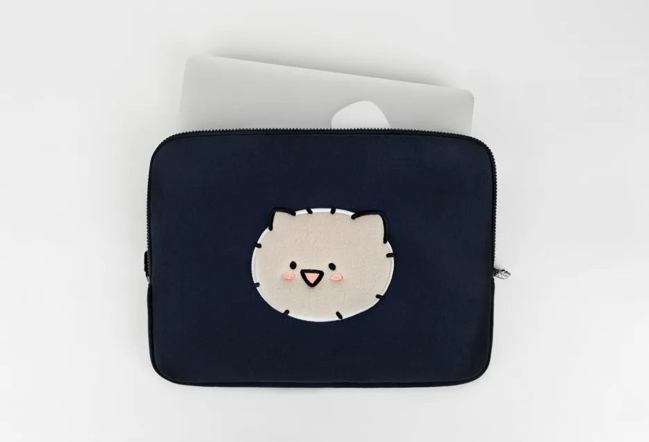 Navy Kuma Laptop Sleeves iPad 13 14 15 inch Cases Protective Covers Purses Skins Handbags Square Cushion Carrying Pouches Design