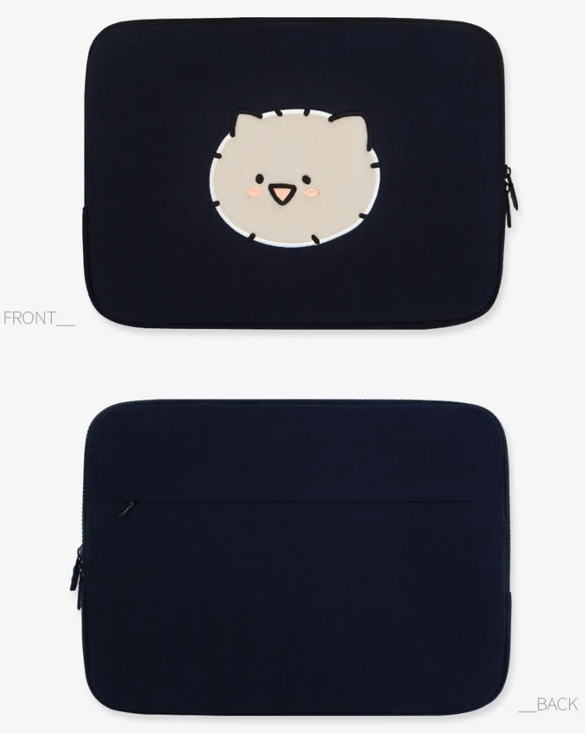 Navy Kuma Laptop Sleeves iPad 13 14 15 inch Cases Protective Covers Purses Skins Handbags Square Cushion Carrying Pouches Design