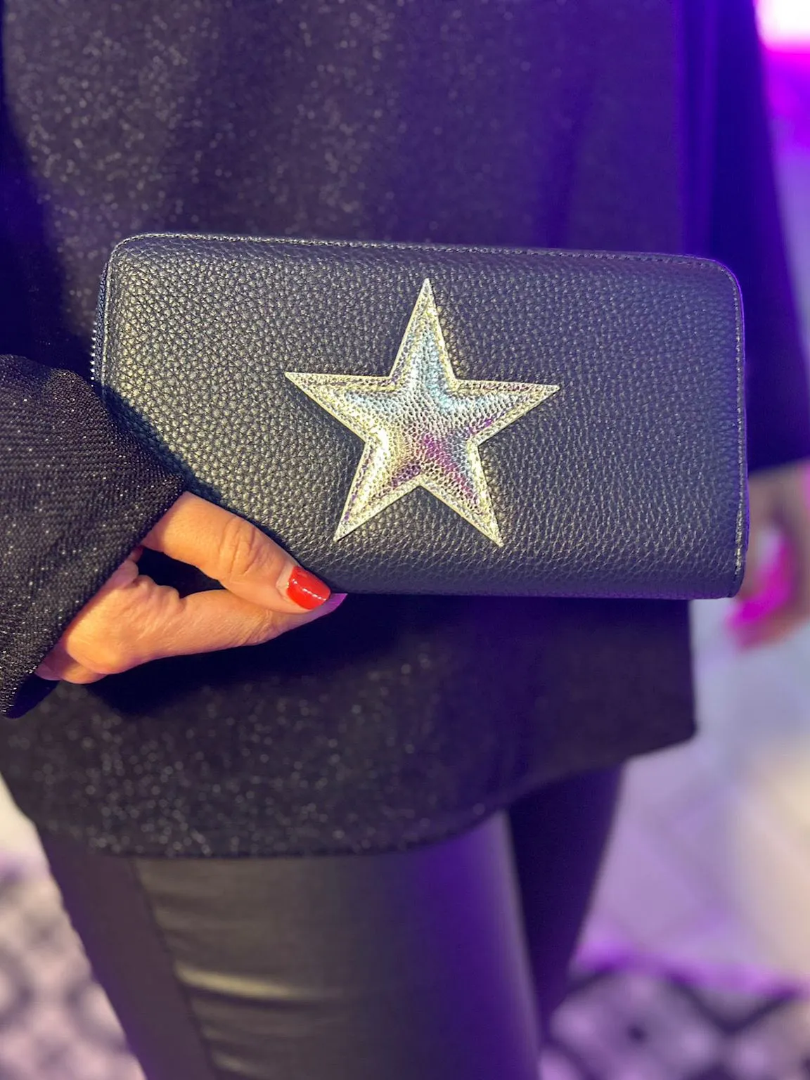 Navy Star Purse