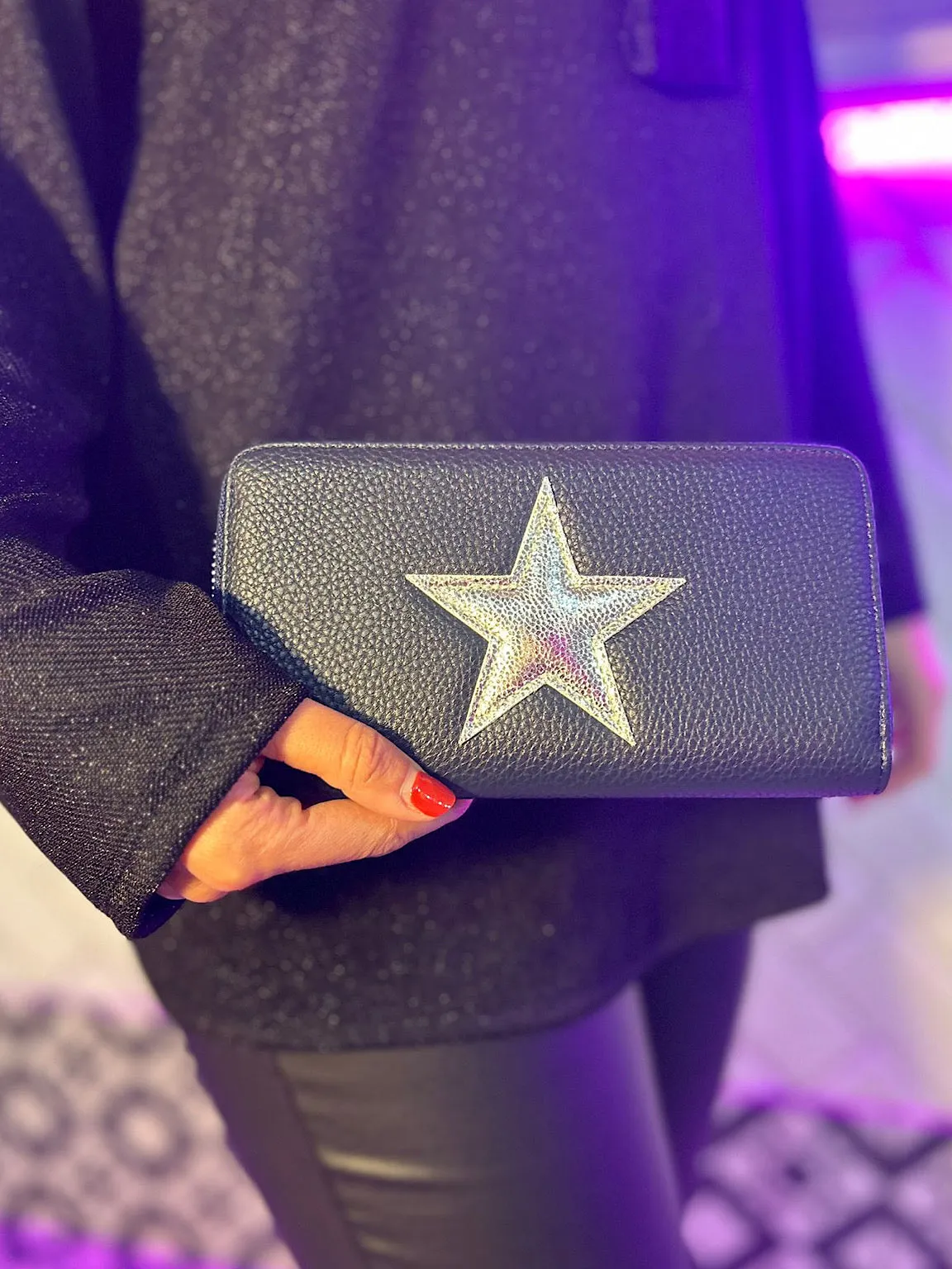 Navy Star Purse