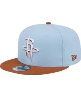 New Era Men's NBA Light Blue/Brown Houston Rockets 2-Tone Color Pack 9FIFTY Snapback Hat