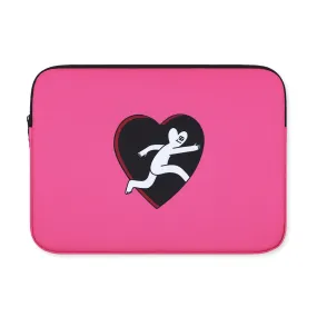 Pink Black Heart Graphic Laptop Sleeves iPad 11 13 15 inch Cases Protective Covers Handbags Square Pouches Designer Artist Print