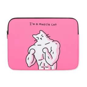 Pink Cat Graphic Laptop Sleeves 13 15 inch Cases Protective Covers Handbags Square Pouches Designer Artist Prints Cute Lightweig