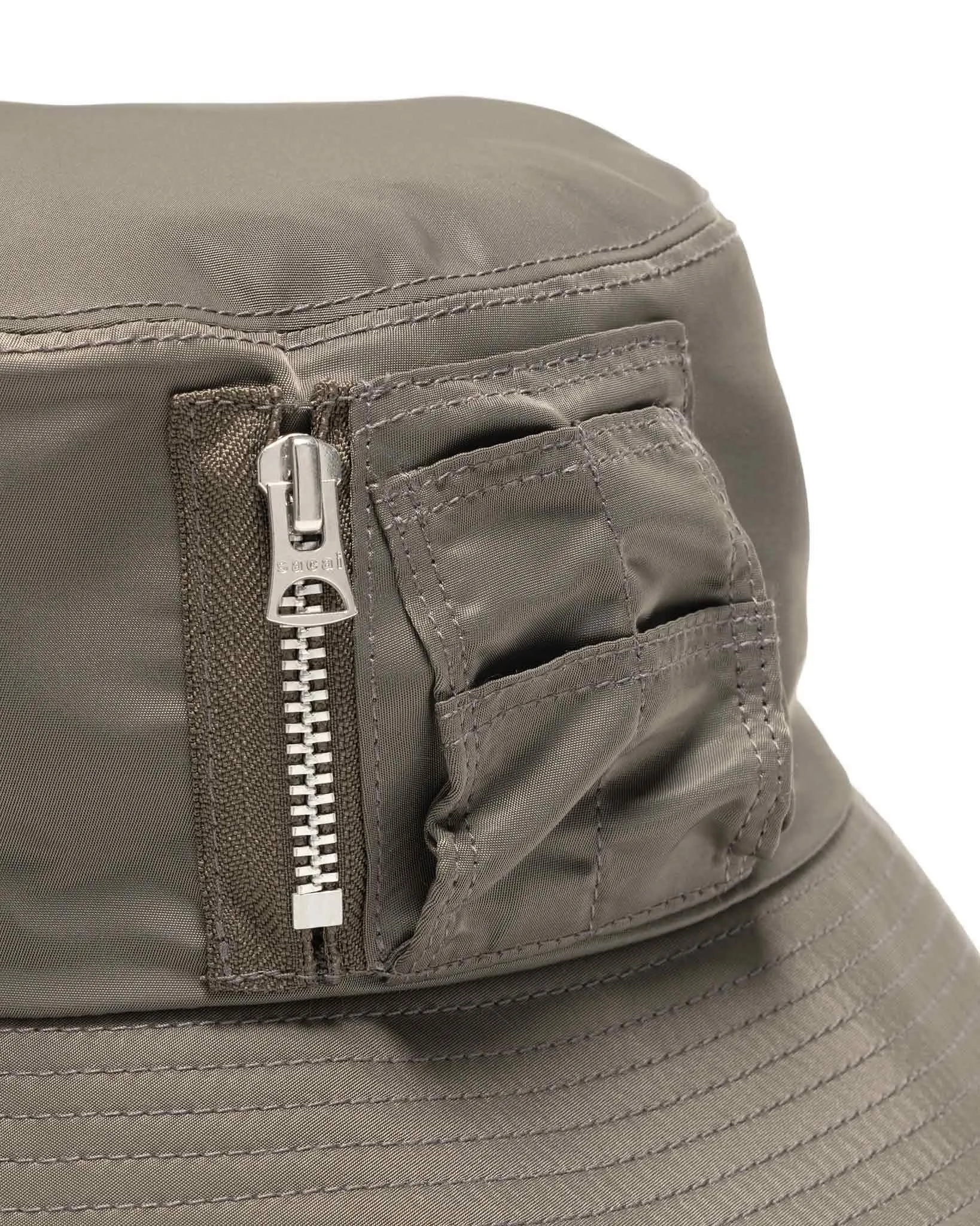 Pocket Double Brim Hat / Nylon Twill Taupe