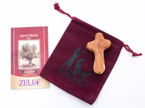 Premium Olive Wood Comfort Crosses with Complementary Gift Bags – Authentic Bethlehem Craftsmanship for Faithful Devotion