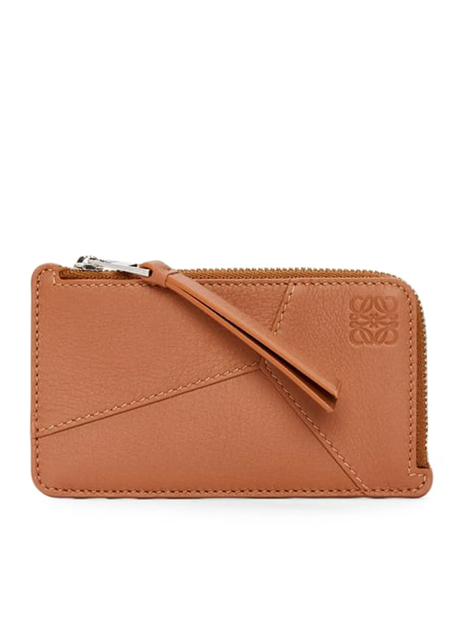 Puzzle card holder with coin purse in classic calfskin