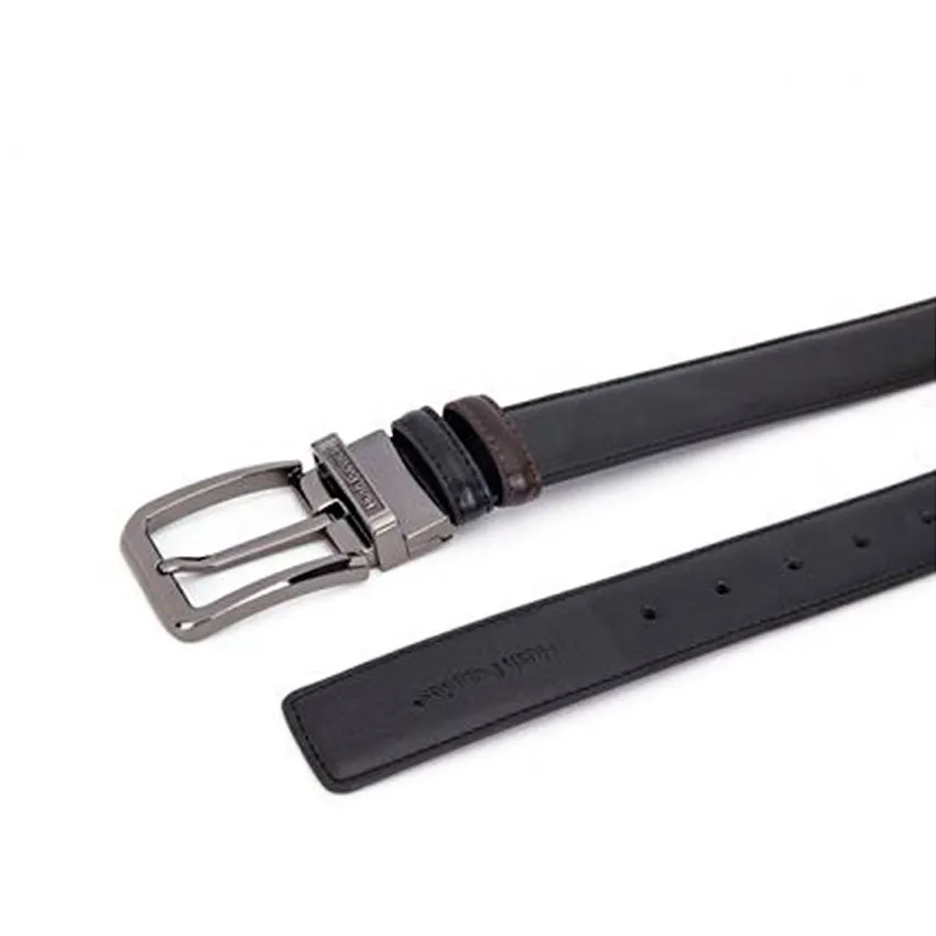 Raz Pin Clip Reversible Men's Belt - Black & Dark Brown