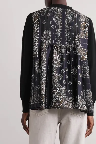 sacai  |Paisley Casual Style Long Sleeves Plain Cotton Party Style