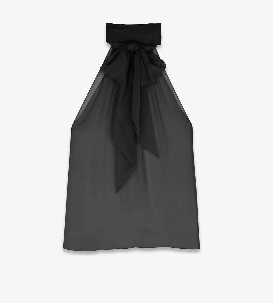 Saint Laurent  |Short Casual Style Silk Sleeveless Plain Office Style