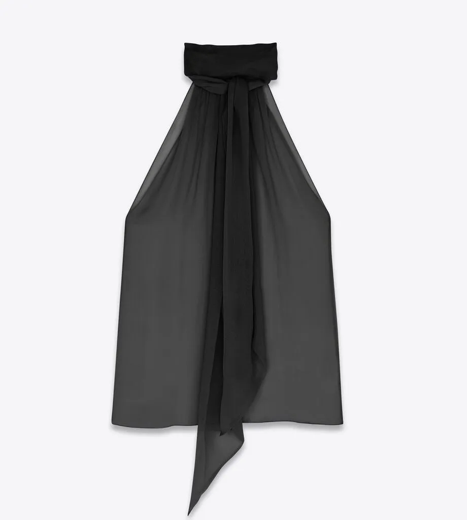 Saint Laurent  |Short Casual Style Silk Sleeveless Plain Office Style