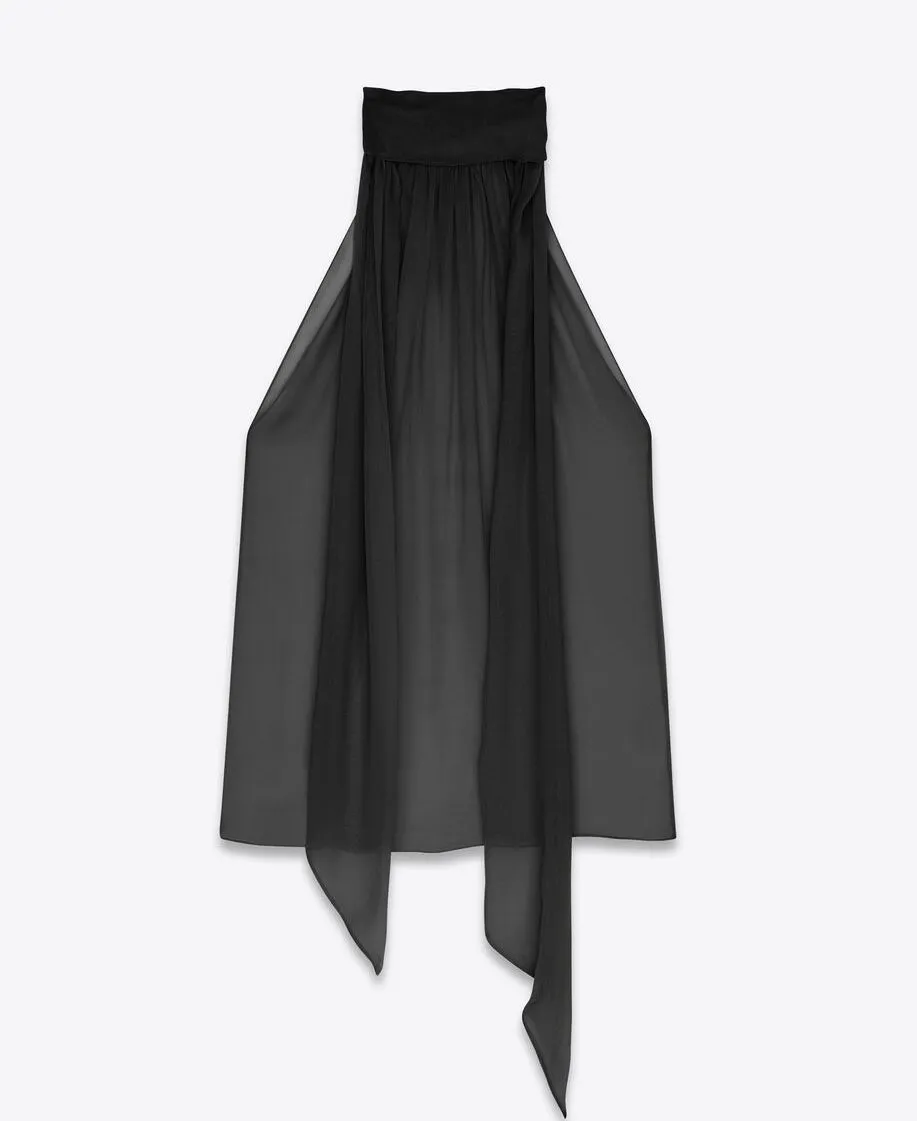 Saint Laurent  |Short Casual Style Silk Sleeveless Plain Office Style