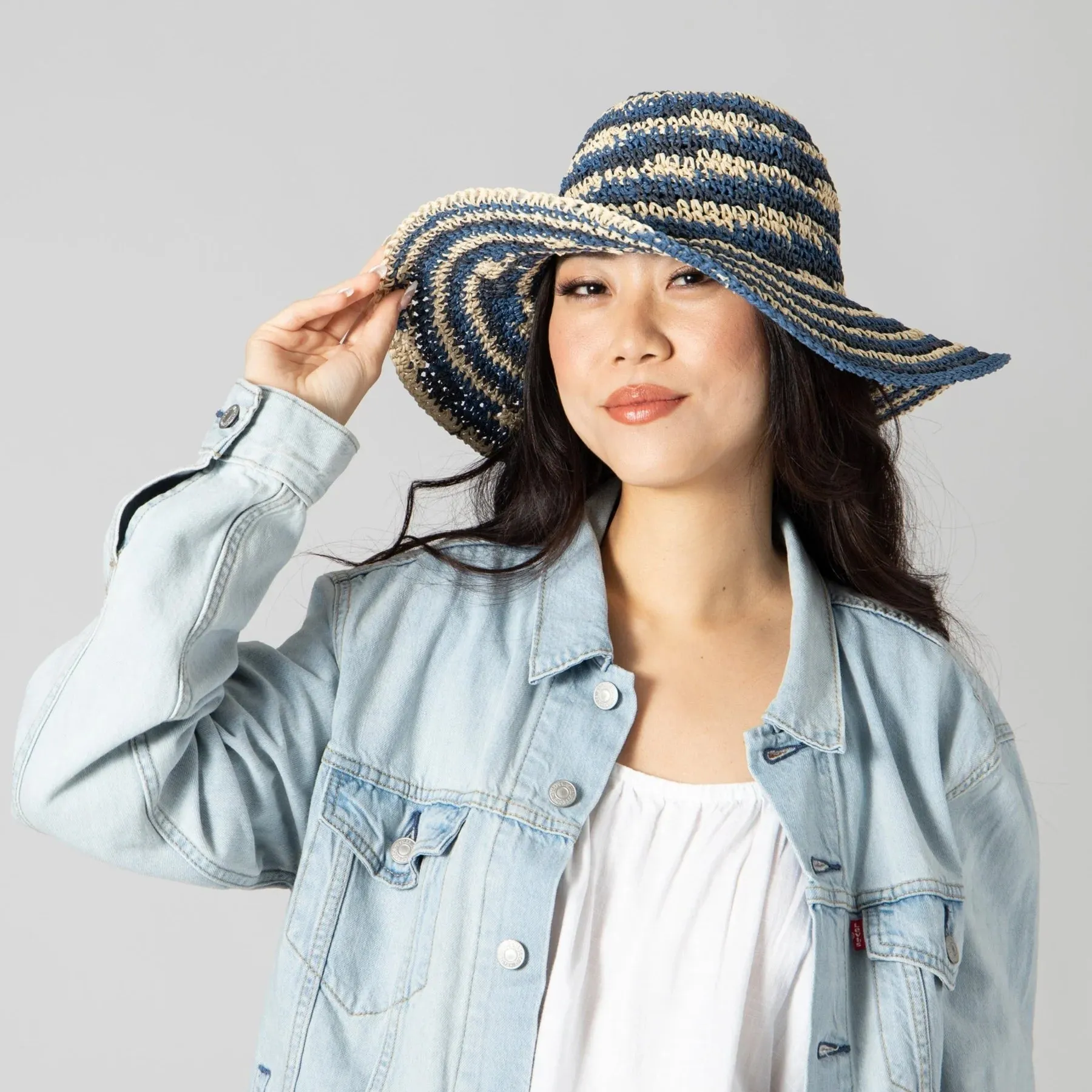 SPACE DYE SUN HAT BLUE