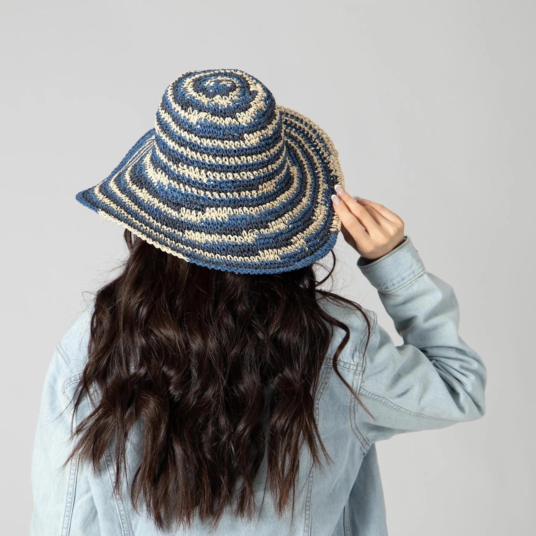 SPACE DYE SUN HAT BLUE