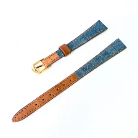 SPEIDEL 11/8mm Blue/Brown Leather Strap Band with Gold Tone Buckle